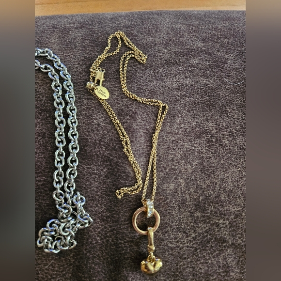 Juicy Couture Gold Tone Pendant/Charms Fashion Necklace Crystal Studded Ring - Picture 5 of 7